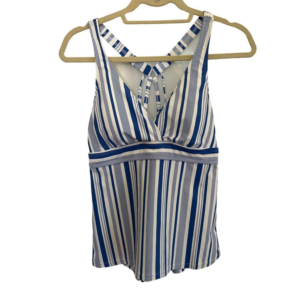 N Brand Blue & White Striped Tankini Bathing/Swim Suit, Size Medium
